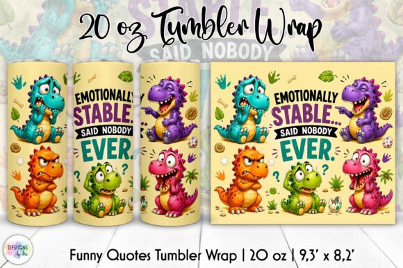 Funny Dinosaur Tumbler Wrap