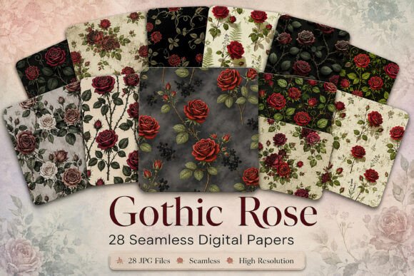 Gothic Rose Seamless Digital Paper