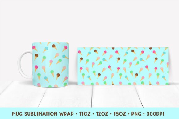 Ice Cream Mug Sublimation Design Graphics