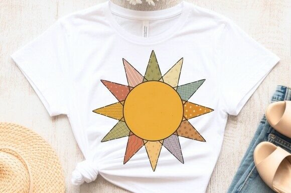 Patchwork Boho Sun PNG Sublimation