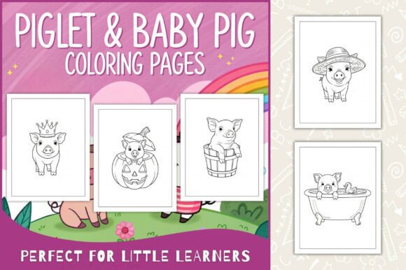 Piglet & Baby Pig Coloring Pages