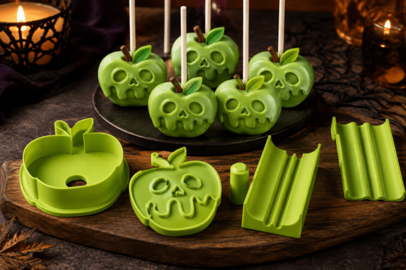 Poison Apple Cake Pop Mold STL Files - Gothic Halloween Treats - Image 1