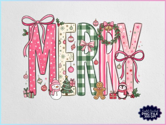 Preppy Merry Coquette Christmas PNG Afbeelding Afdrukbare Illustraties Door Creative Community