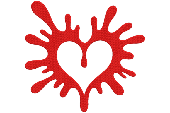 Splash Heart Embroidery Design