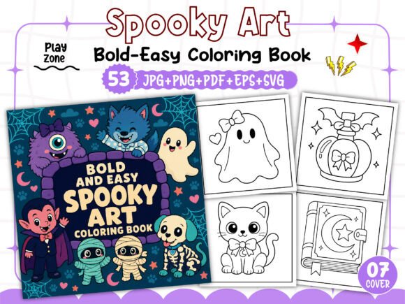 Spooky Art Coloring Book Bold and Easy