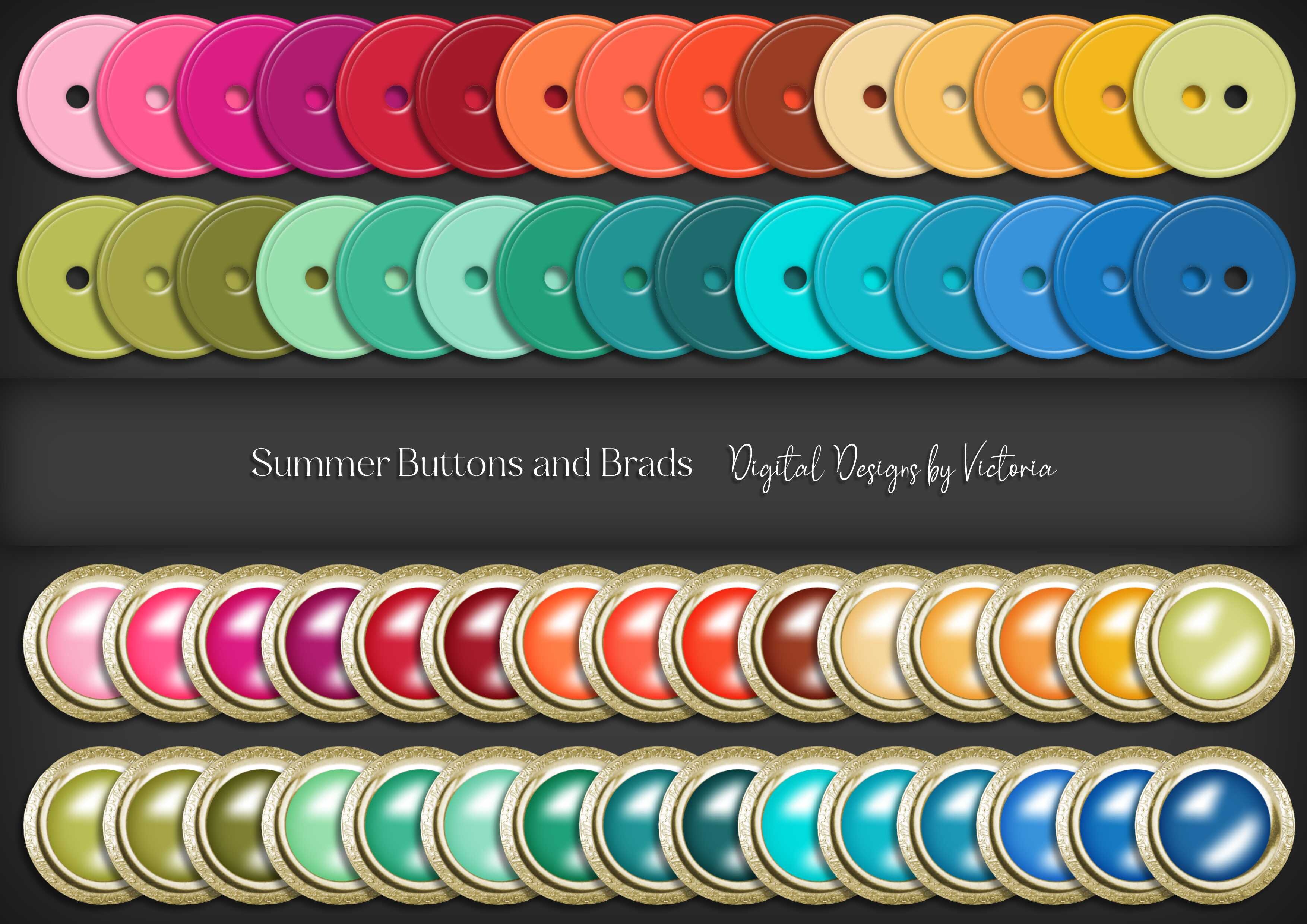 Summer Buttons and Brads