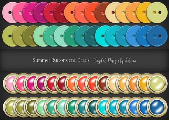 Summer Buttons and Brads