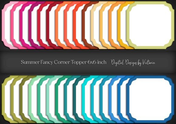 Summer Fancy Corner Topper 6x6 Inch