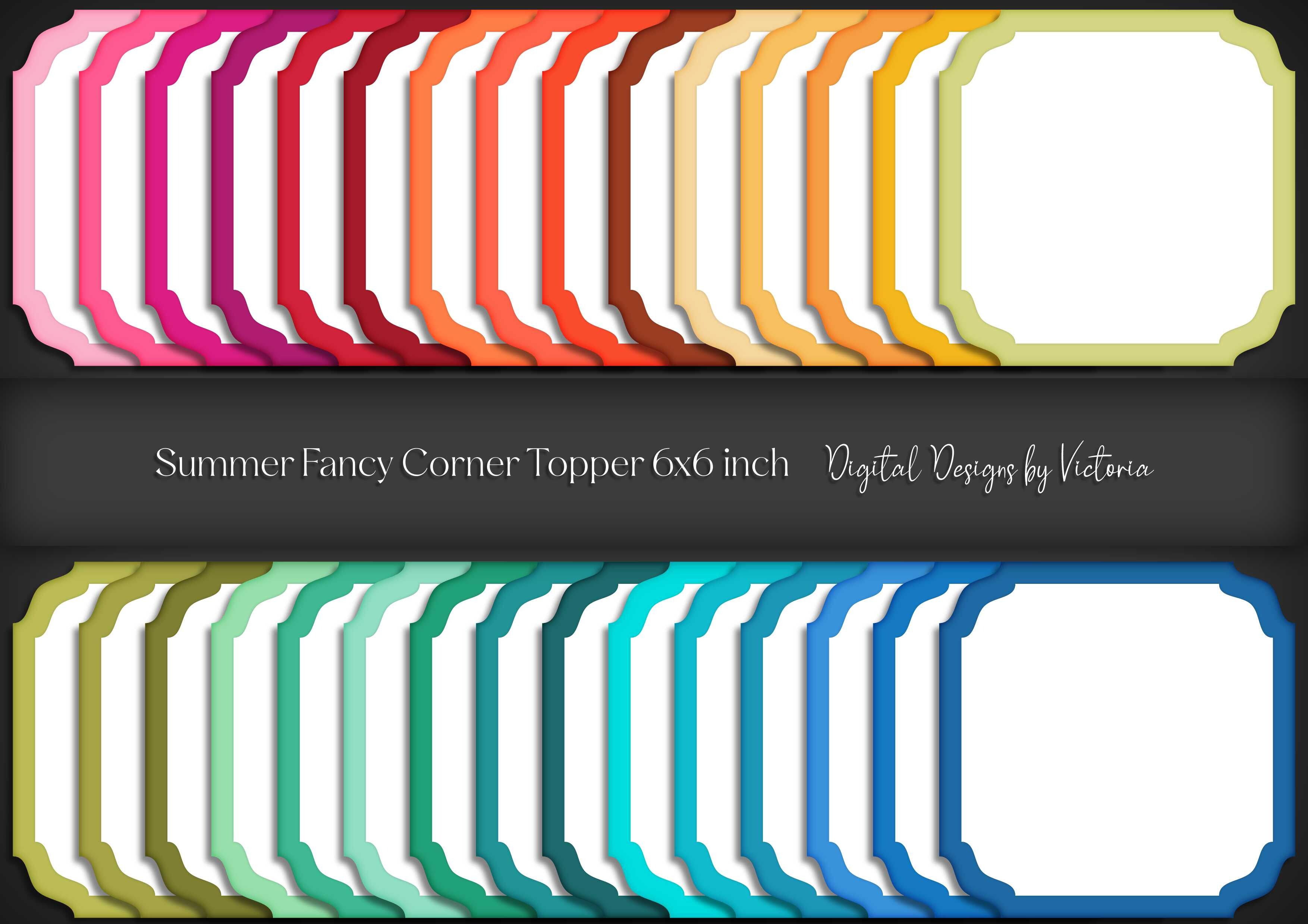 Summer Fancy Corner Topper 6x6 Inch