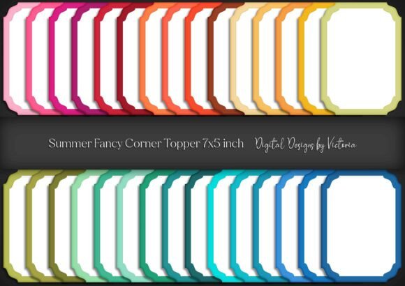 Summer Fancy Corner Topper 7x5 Inch