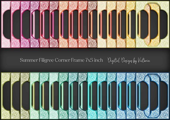 Summer Filigree Corner Frame 7x5 Inch