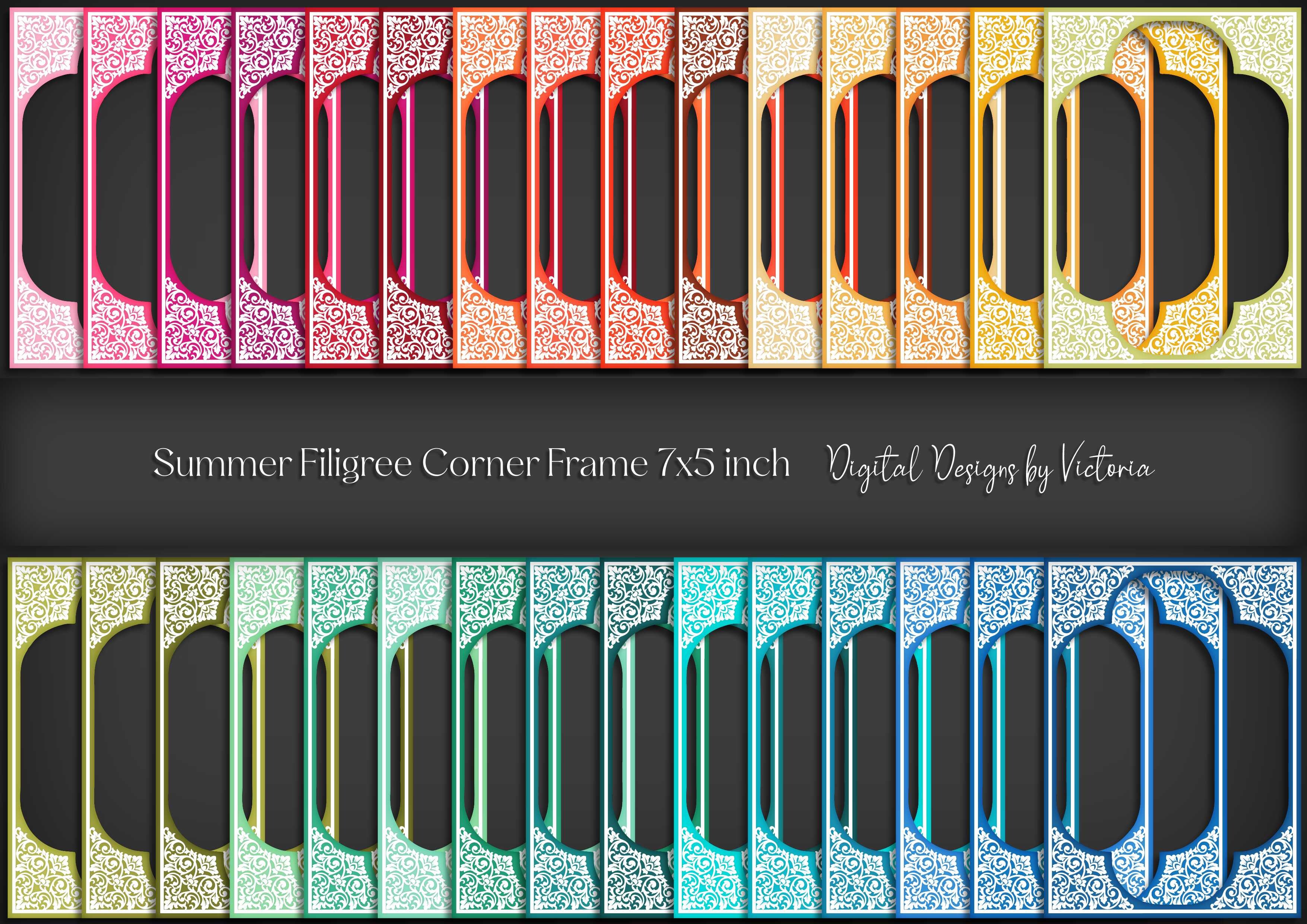 Summer Filigree Corner Frame 7x5 Inch