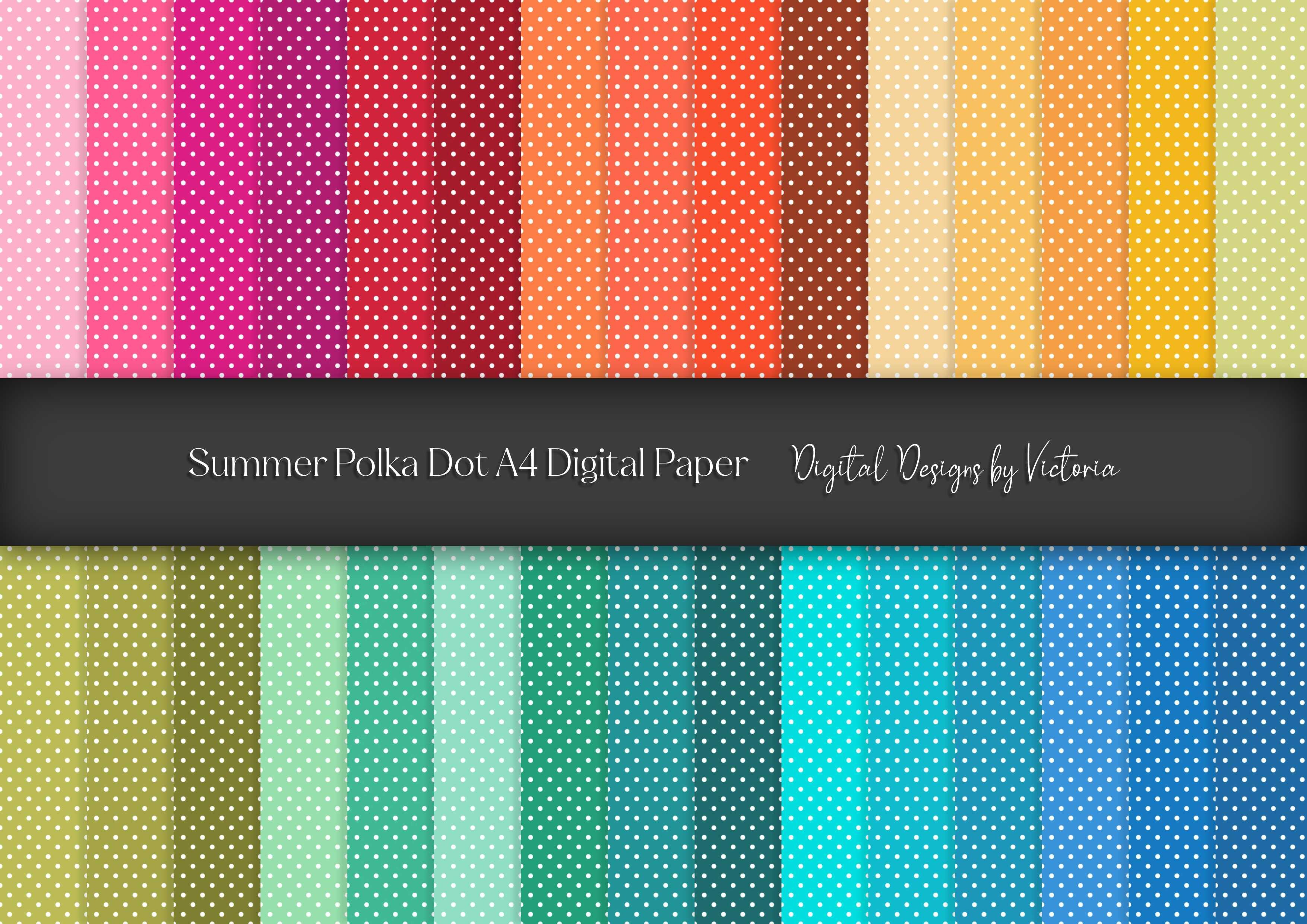 Summer Polka Dot A4 Digital Paper