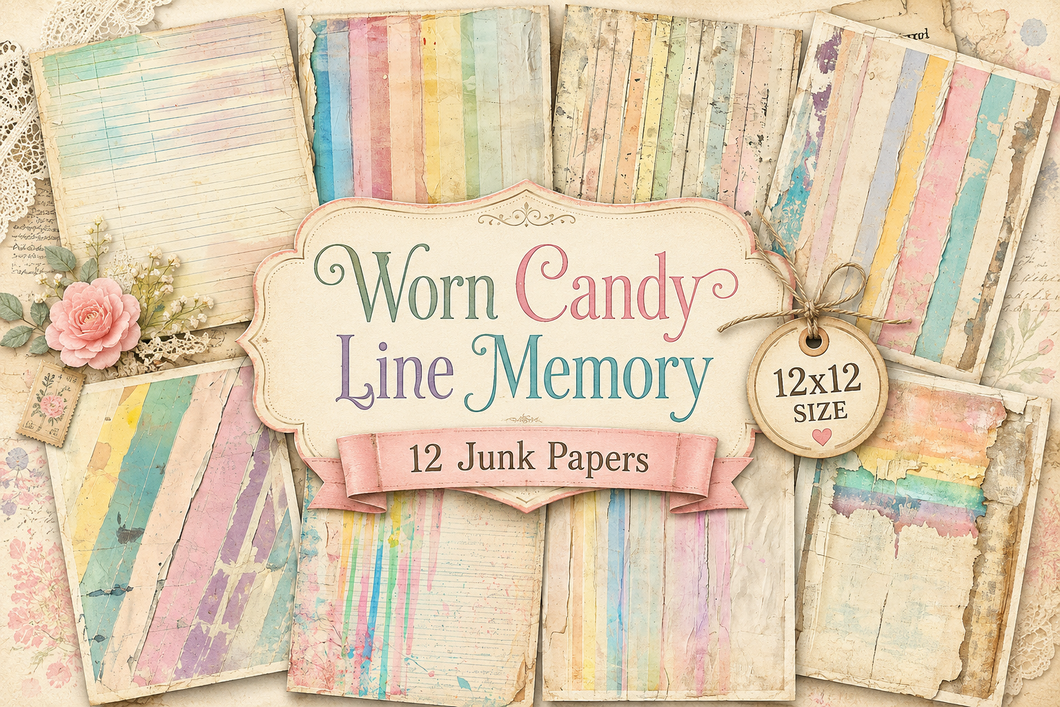 Worn Candy Line Memory Journal