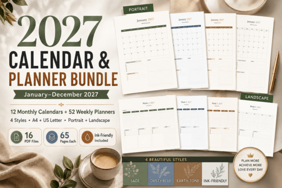 2027 Calendar Planner Bundle
