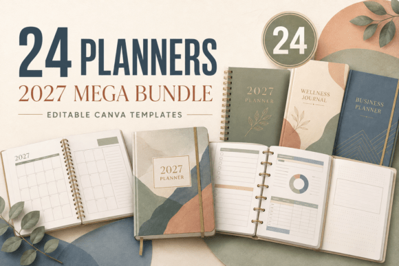 24 Editable Canva Planner Templates 2027