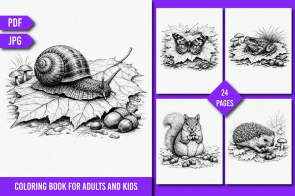 Autumn Animals Coloring Book