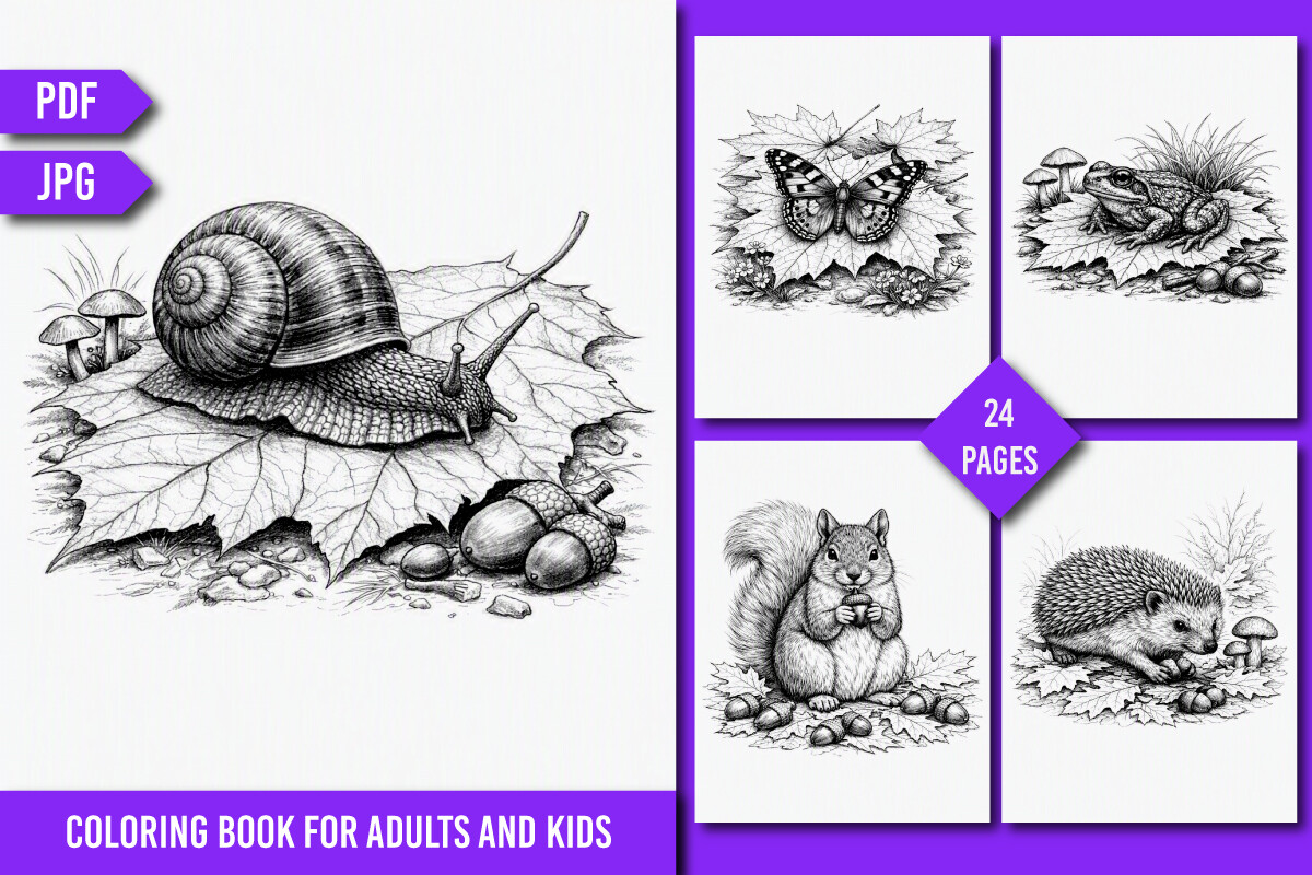 Autumn Animals Coloring Book