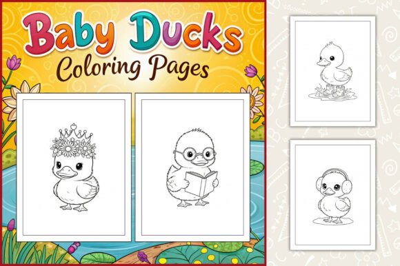 Baby Ducks Coloring Pages for Kids
