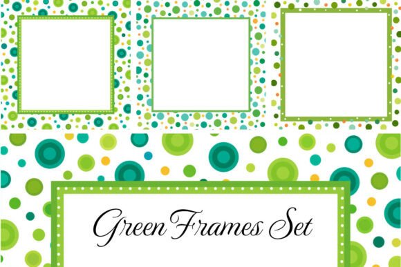 Bundle of 3 Green Frames, Green Borders