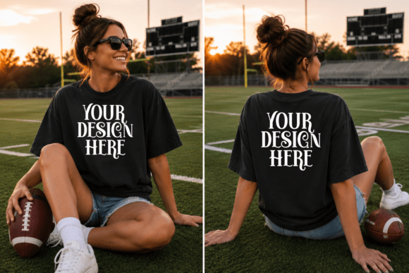 CC1717 Football Front & Back Mockup