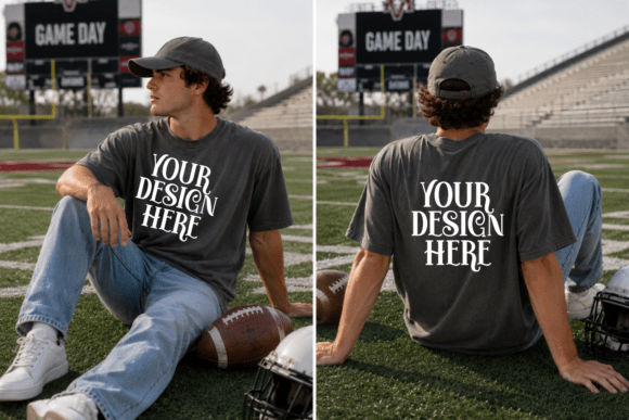 CC1717 Football Front & Back Mockup