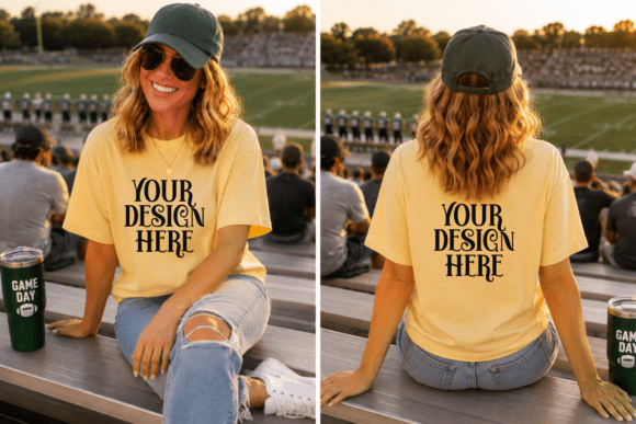 CC1717 Football Front & Back Mockup