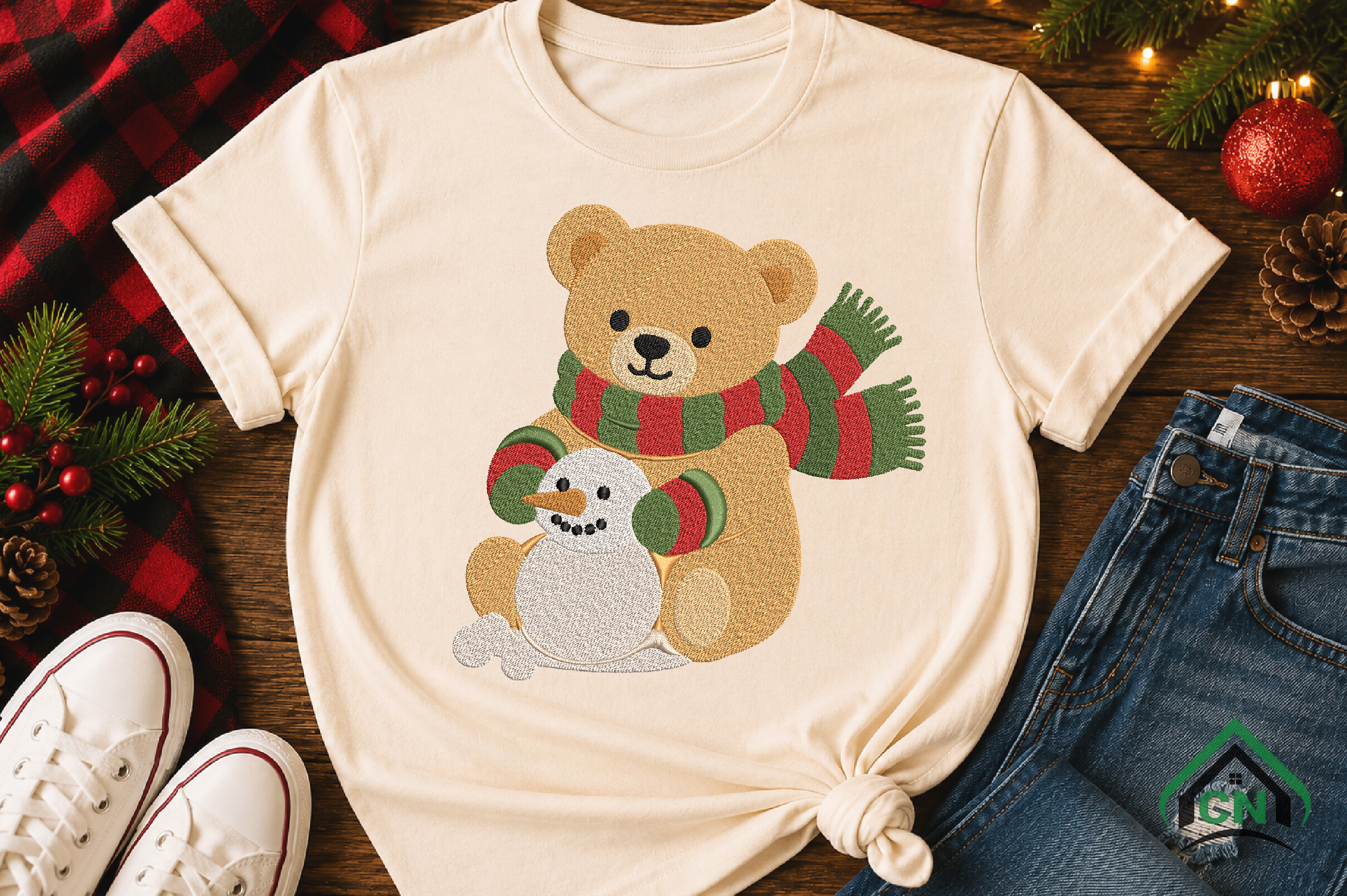 Christmas Teddy Bear Embroidery Design - photo 3