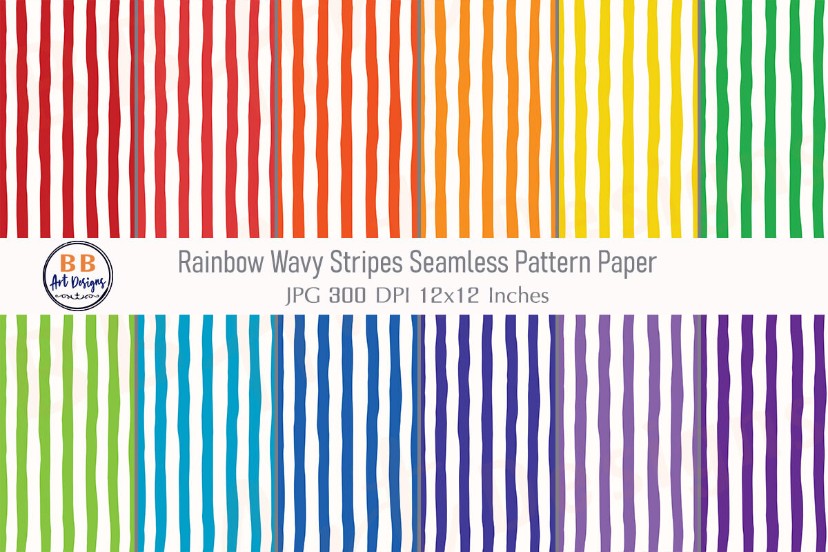 Colorful Rainbow Wavy Stripes Pattern