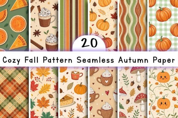 Cozy Fall Pattern Seamless Autumn Paper