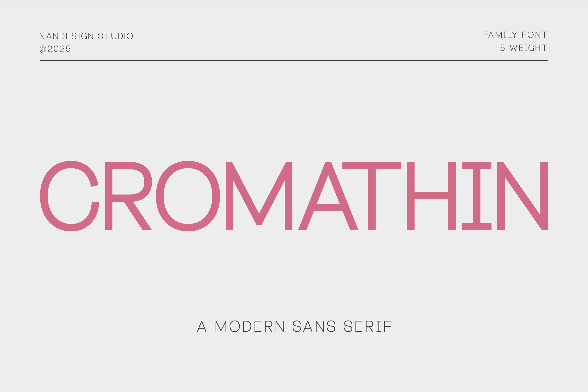 Cromathin font preview, modern geometric sans