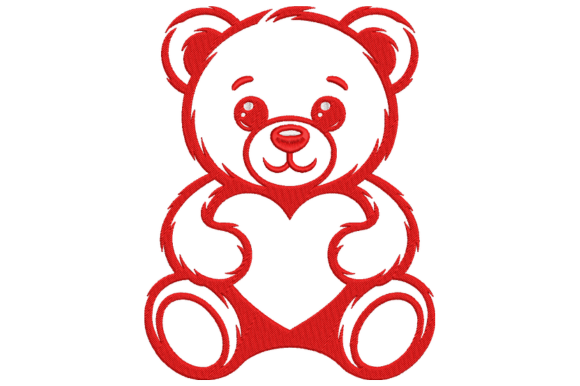 Cute Bear Embroidery Design
