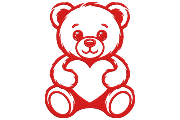 Cute Bear Embroidery Design