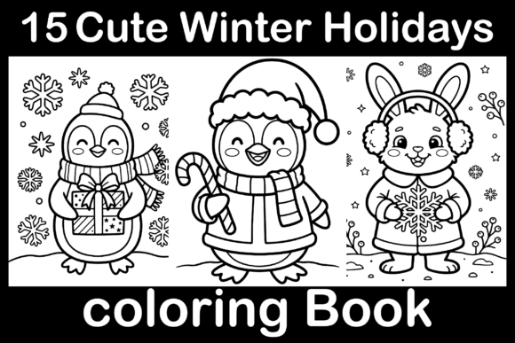 Cute Winter Holidays Coloring Book
