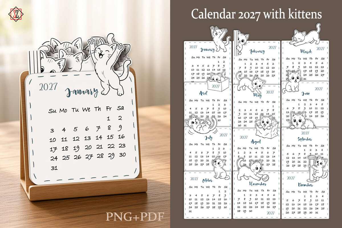 Desk Calendar "Kittens 2027"