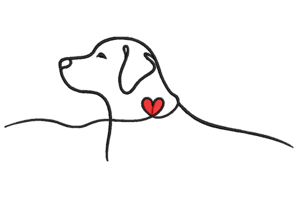 Dog Love Embroidery Design