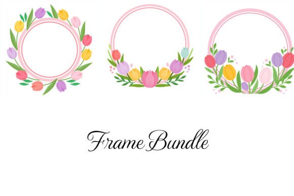 Easter Frame Bundle, Tulip Border Set