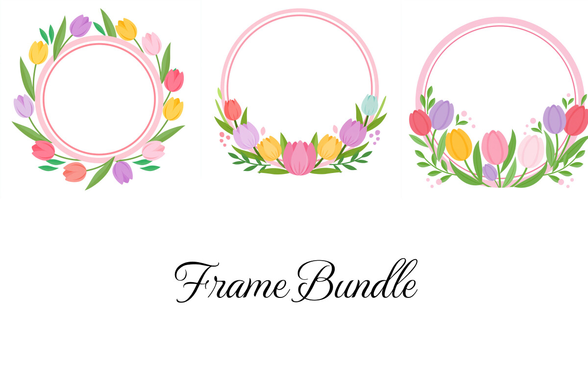 Easter Frame Bundle, Tulip Border Set