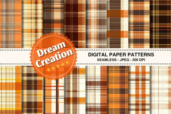 Fall Autumn Plaid Digital Papers