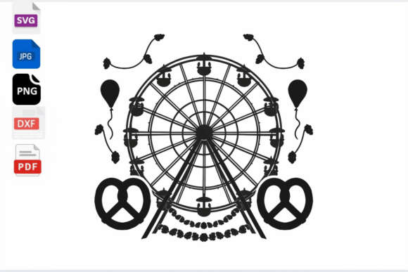 Ferris Wheel Silhouette Carnival SVG