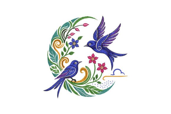 Floral Bluebirds