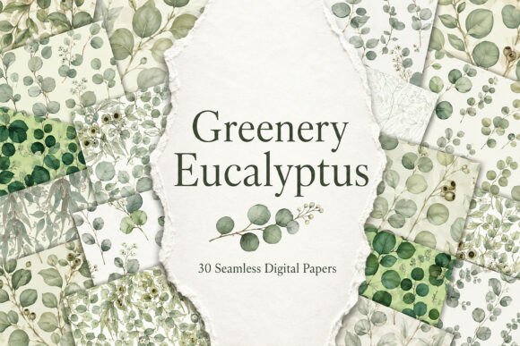 Greenery Eucalyptus Digital Paper