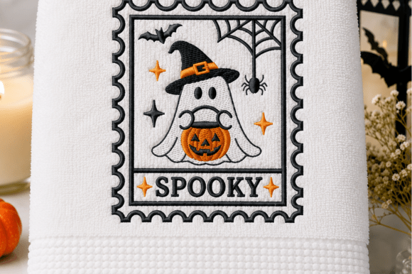 Halloween Ghost Stamp Embroidery Design