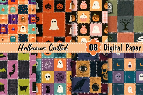 Halloween Quilted Background