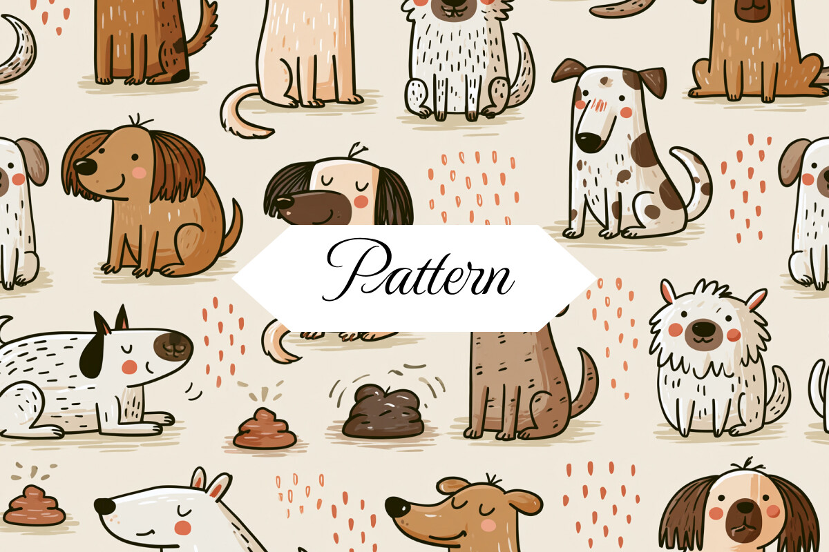 Hand-drawn Dog Doodle Pattern