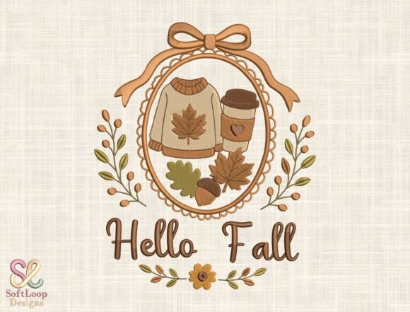 Hello Fall Embroidery Design