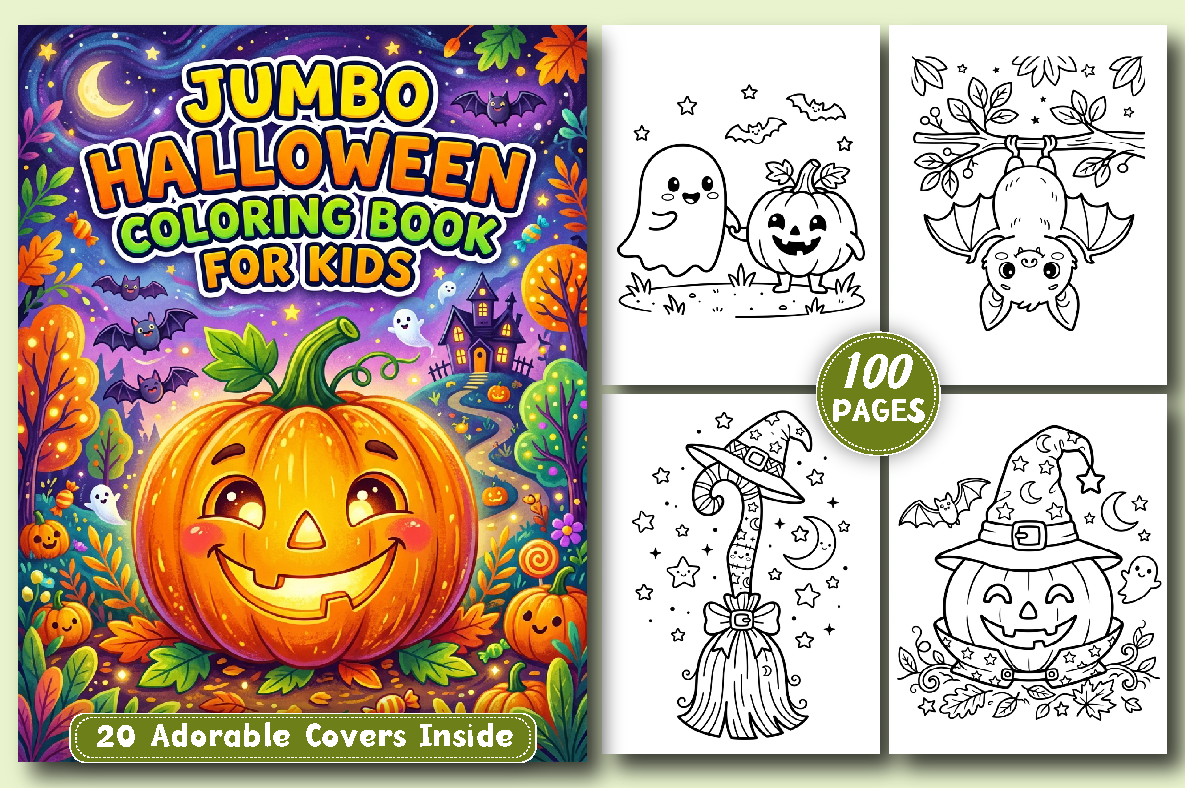 Jumbo Halloween Coloring Book for Kids