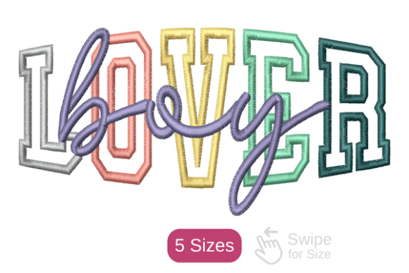 Lover Applique Embroidery Design