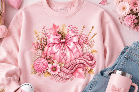 Pink Pumpkin Breast Cancer Awareness Kni