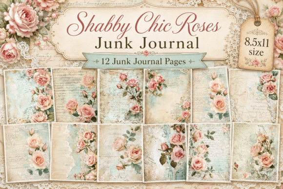 Shabby Chic Roses Junk Journal